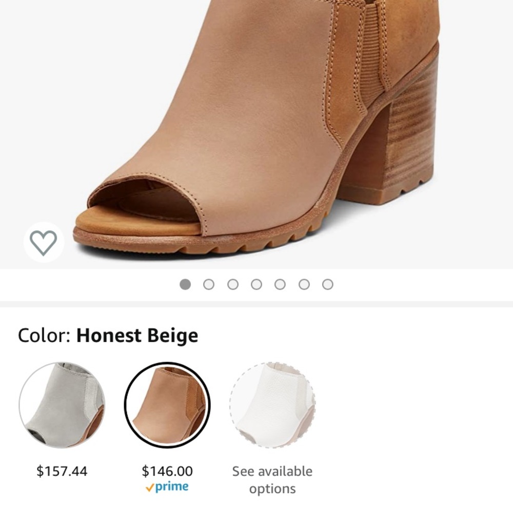 EUC - Women’s Tan Open-Toe Block Heel Ankle Booties - Picture 2 of 5